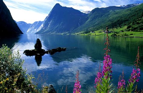 Nature Scene Lake And Mountains Hd Wallpapers Wallpaper Gallery