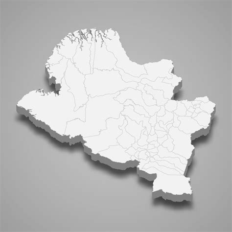 Mapa 3d De La Ilustración Del Departamento De Nariño De Colombia