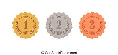 1st 2nd 3rd icons on podium. 1st 2nd and 3rd place icons on a podium. | CanStock
