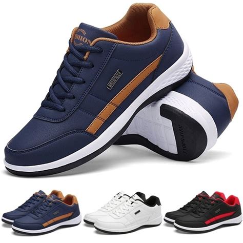 Men Business Casual Shoes Pu Leather Running Shoes Fashion Lace Up