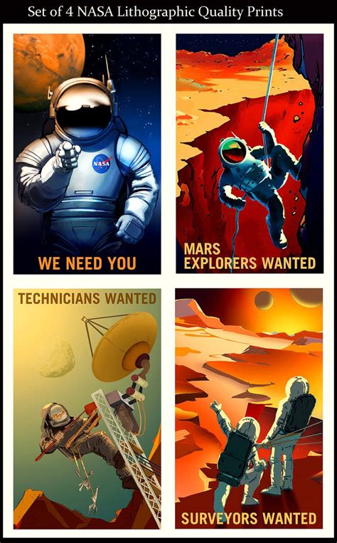 Mars Nasa Poster Set Finest Quality Many Sizes Available Etsy In 2020