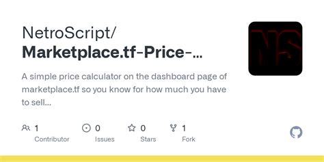 Github Netroscriptmarketplacetf Price Calculator A Simple Price