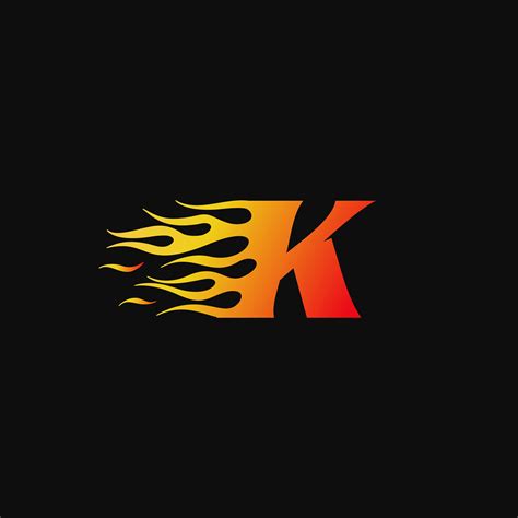 Letter K Burning Flame Logo Design Template 588223 Vector Art At Vecteezy