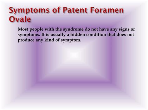 Ppt Patent Foramen Ovale Causes Symptoms Daignosis Prevention And