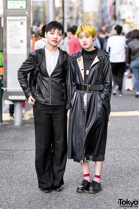 20 Year Old Japanese Beauticians Mizuki And Sayaka On The Street In Harajuku With Short Hairstyles A