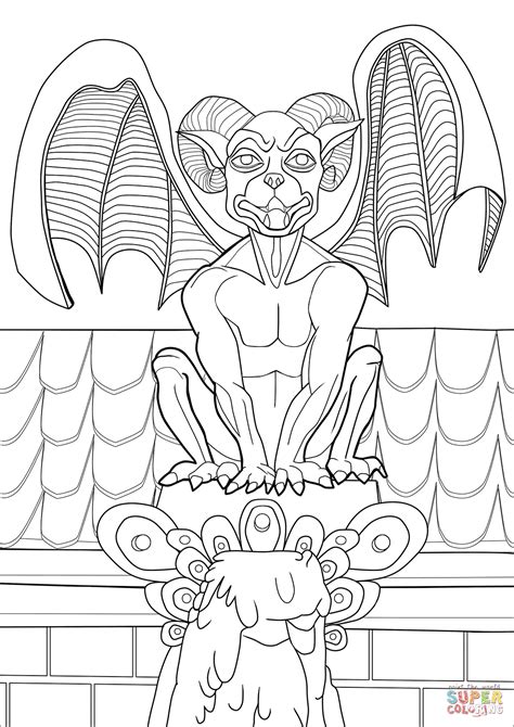 Gargoyle Coloring Pages Coloring Nation