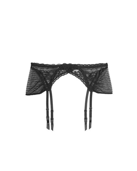 Lyst Stella Mccartney Suzie Doting Lace Suspenders In Black