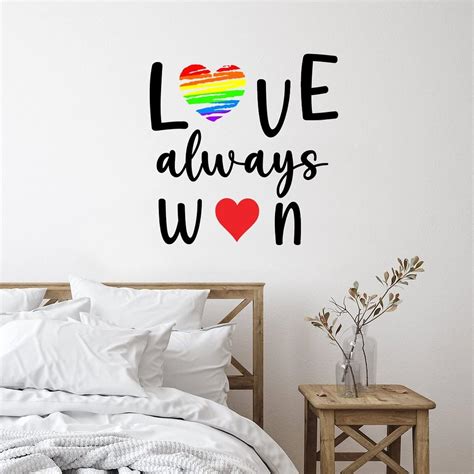 love always win mural decals positive lesbian gay bisexual transgender asexual wall