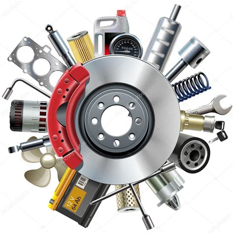 Vector Car Spares Concept With Disk Brake Stock Vector Image By