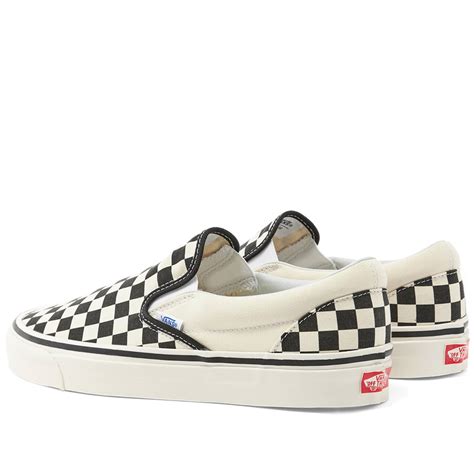 Vans Ua Classic Slip On 98 Dx Checkerboard Black And White End