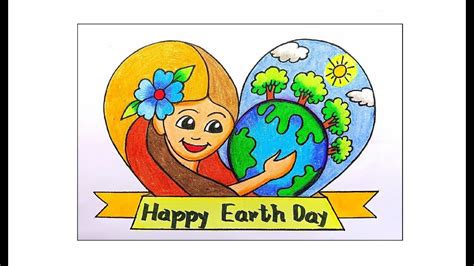 Earth Day Drawing Earth Drawings Earth Day Posters Drawing For Beginners Happy Earth Save