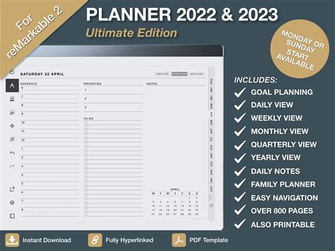 Remarkable 2 Planner 2023 Remarkable 2 Templates Ultimate Etsy Uk