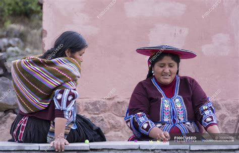 Mature Women On Street Of Peruvian Village Cuzco Peru People