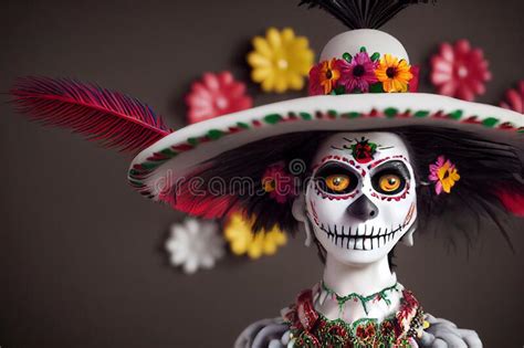 Catrina Artsy Skeleton Figures Day Of The Dead Made Of Ceramic And