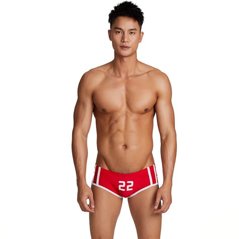 wholesale men casual stitching sexy low waist triangle swimming trunks