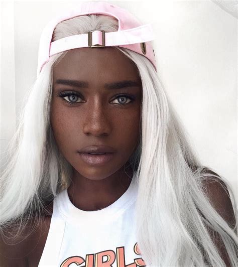 Pin By Spiren Hime On Models Black Girl White Hair Beauty Hair Styles