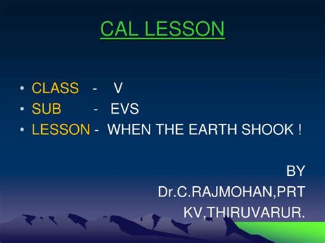 Ppt Cal Lesson Powerpoint Presentation Free Download Id6877417