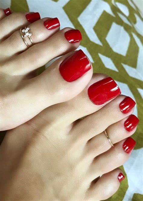 pretty toe nails cute toe nails pretty toes red toenails long toenails feet nail design