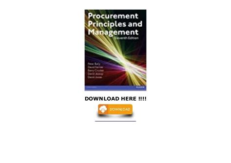 Read Procurement Principles And Management By Peter Jh Baily