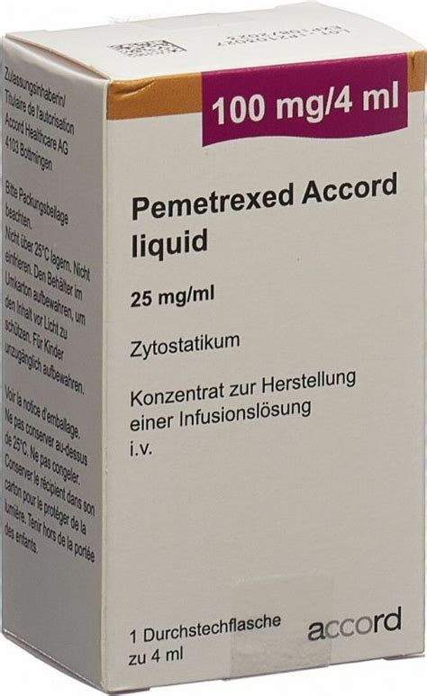 Pemetrexed Accord Liquid 100mg4ml Durchstechflasche In Der Adler Apotheke