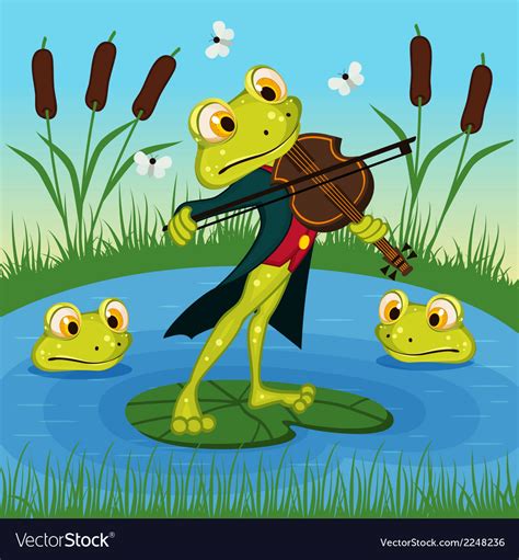 Frog Plays The Violin Royalty Free Vector Image