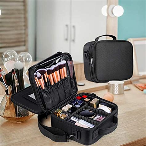 Kootek 2 Layers Travel Makeup Bag Portable Train Cosmetic Case