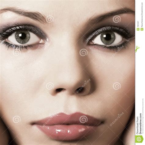 Close-up of a Beautiful Face Stock Image - Image of lips, freshness ...
