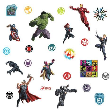 New Classic Avengers Peel And Stick Wall Decals Rmk4289scs Marvel