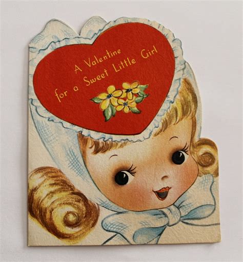Vintage Valentine Card Little Girl Vintage Valentine Cards Vintage