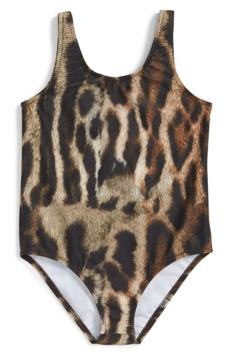 Popupshop Leopard Print One Piece Swimsuit Toddler Girls And Little