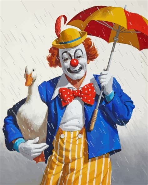Clown And White Duck Paint By Numbers Paintingbynumbersshop
