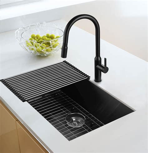 Aguastella As3018mb Black Stainless Steel Undermount Kitchen Sink 30