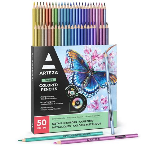 Metallic Colored Pencils Set Of 50 —