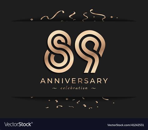 89 year anniversary celebration logotype style vector image