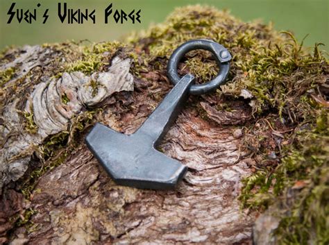 Simple Steel Hand Forged Thors Hammer With Riveted Ring Id 0616