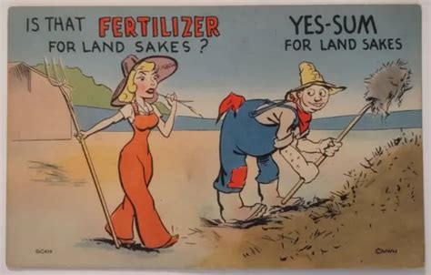 Vintage Risque Comic Humor Art Linen Postcard 1940s 71 445 Picclick