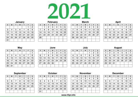 Get 2021 calendar printable template, blank calendar 2021 printable with notes. 2021 Calendar Printable One Page Free - Free Download ...