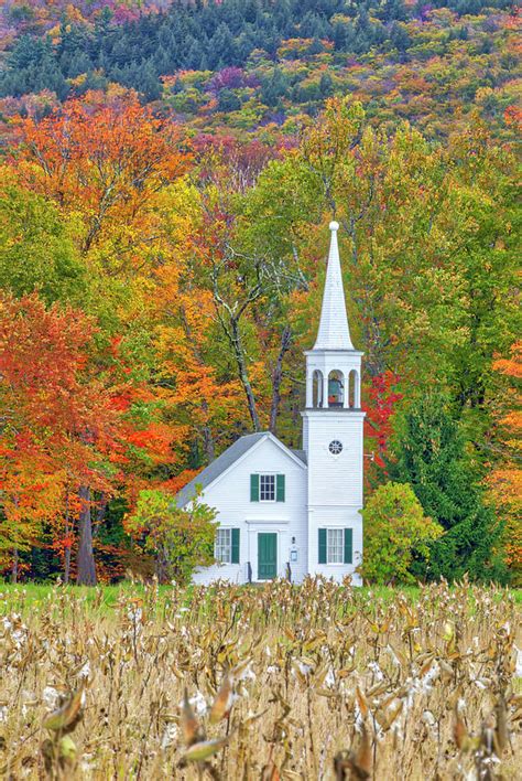 New England Fall Foliage At The Wonalancet Union Church Photograph By