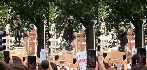 Uk Slave Traders Statue Toppled In Anti Racism Protests