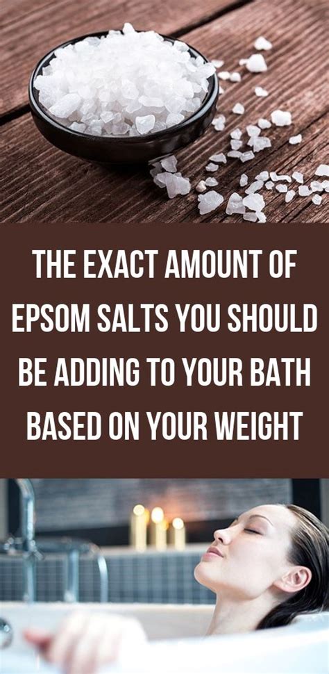 The Exact Amount Of Epsom Salts You Should Be Adding To Your Bath Based On Your Weight Epsom