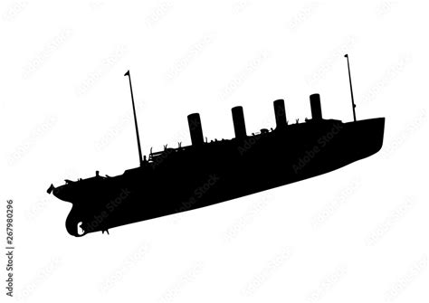 Silhouette Ship Titanic Vector Stock Vector Adobe Stock