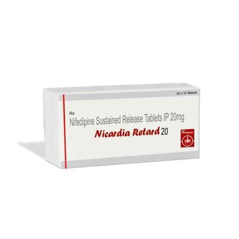 Nicardia Retard 20 Mg View Uses Side Effects Price And Substitutes