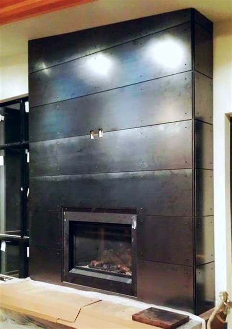 Custom Metal Art Fireplace Clad Metal Fireplace Fireplace Home