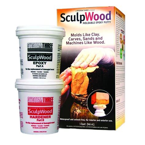 System Three Sculpwood 1 Qt 2 Part Epoxy Putty Kit With 16 Oz Resin