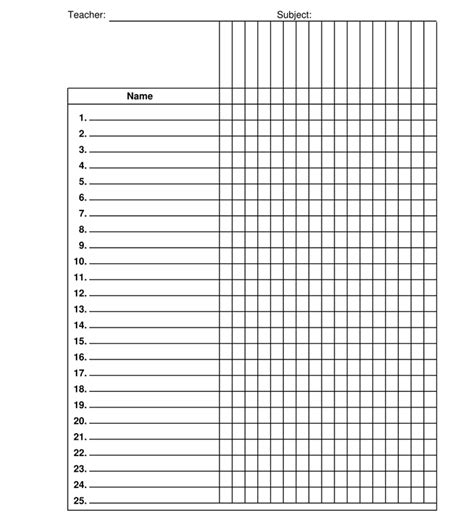 25 Free Class Roster Templates Word Excel Pdf Study Planner