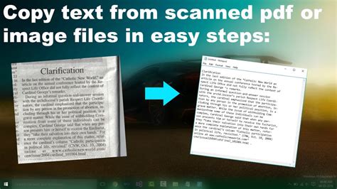 Copy Text From An Image Or Scanned Pdf Files In Easy Steps Youtube