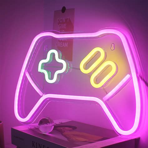 Ineonlife Game Shaped Neon Signs Pink Neon Lights Led Neon Signs For