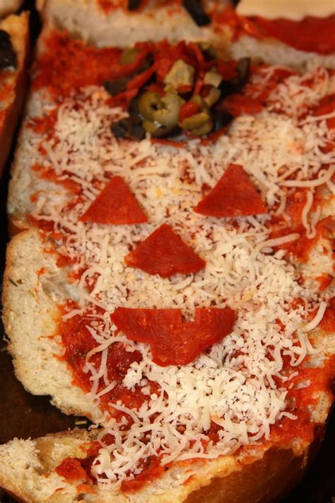 For The Love Of Food Spooky Halloween French Bread Pizzas