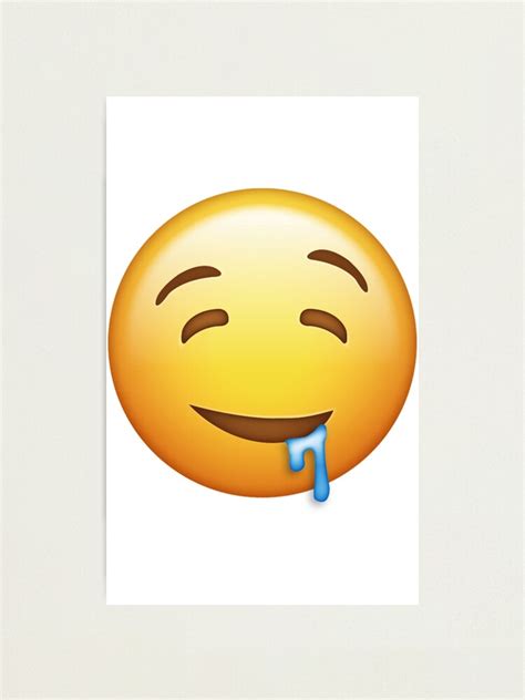 Drooling Emoji Photographic Print By Fruitfulmerch Redbubble