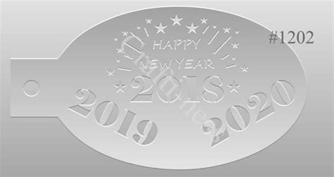 Crafti Ness 1202 Happy New Year Stencil 2018 2019 2020 Etsy